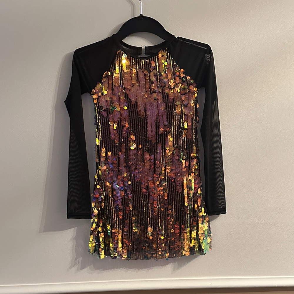 Weissman Black Bodice with Gold Sequin Accents